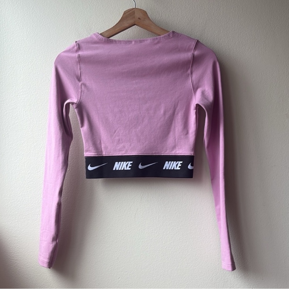XS Pink Nike Crop Top with Long Sleeves - Picture 2 of 11